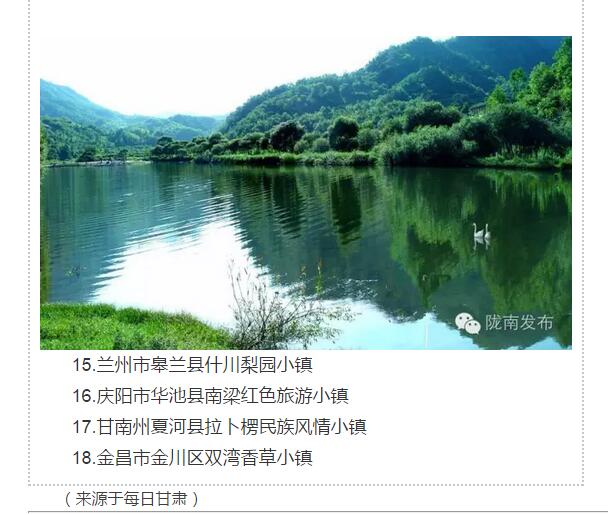 甘肅計(jì)劃3年建18個(gè)特色小鎮(zhèn)，看看隴南有幾個(gè)~