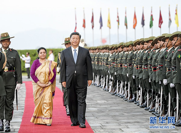 習(xí)近平抵達(dá)加德滿都開始對(duì)尼泊爾進(jìn)行國(guó)事訪問