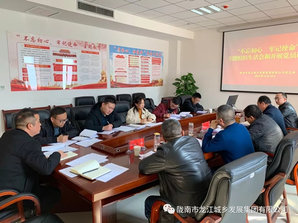 市龍江集團黨支部召開“不忘初心、牢記使命”專題組織生活會和民主評議黨員會議